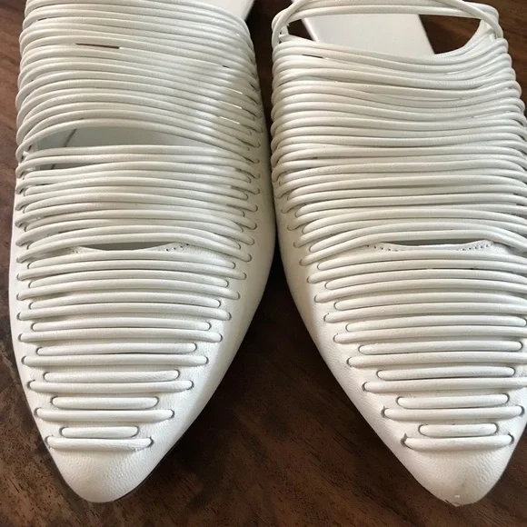 Tory Burch White Strappy Pointed Toe Flats - Picture 2 of 10